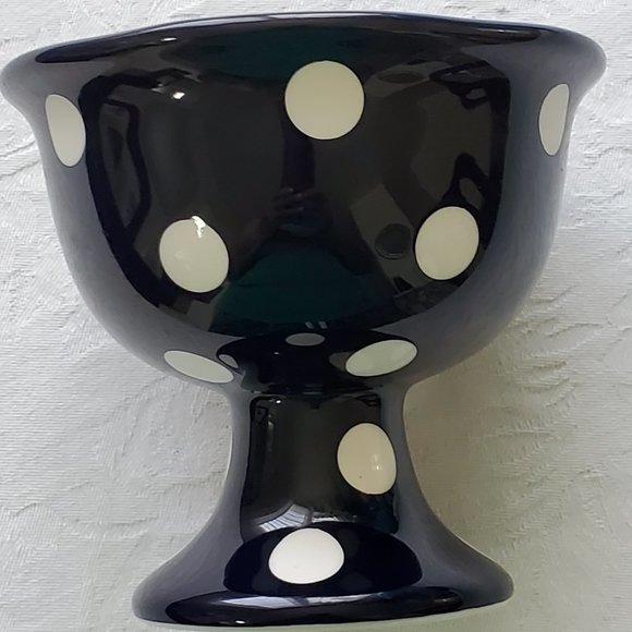 Terramoto Dining Terramoto Polka Ceramic Ice Cream Footed Bowl